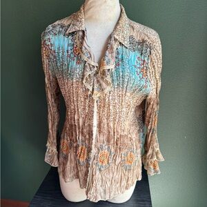 dressbarn Multicolor Ruffle Blouse